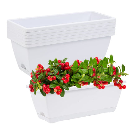 Window Box Planter,7 Pack Plastic Vegetable Flower Planters Boxes