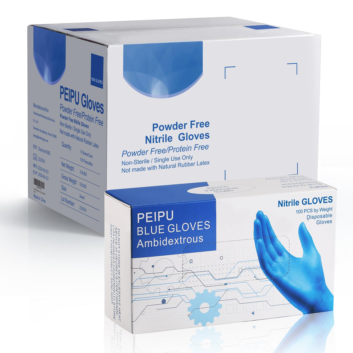 PEIPU Nitrile Disposable Gloves，Powder Free, Cleaning Service Gloves, Latex Free