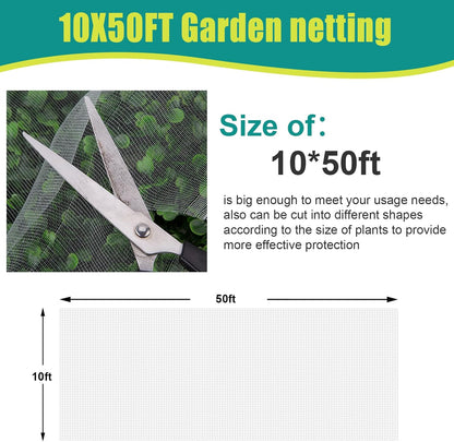 SPORTYOUTH 10x50Ft Garden Netting Ultra Fine Mesh Bird Net for Raised Beds