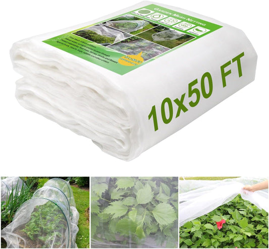 KLEWEE 10 x 50 FT Garden Mesh Netting, Ultra Fine Mesh Plant Netting Covers