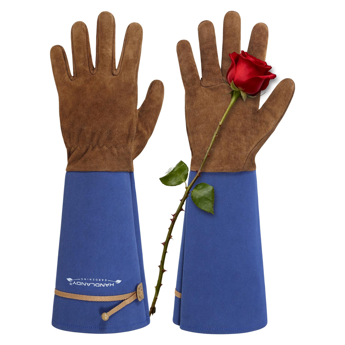 Long Gardening Gloves for Women Men - Leather Rose Pruning Gloves Thorn Proof