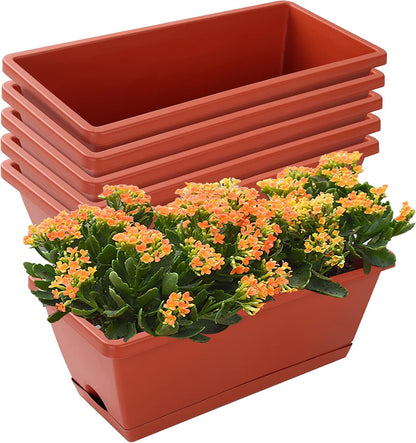 Window Box Planter,7 Pack Plastic Vegetable Flower Planters Boxes
