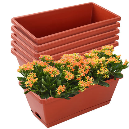 Window Box Planter,7 Pack Plastic Vegetable Flower Planters Boxes