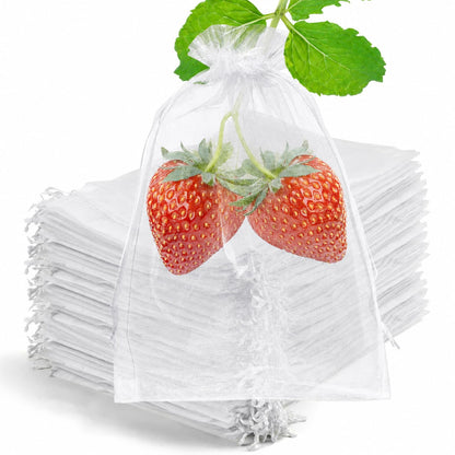 50 Pcs Fruit Protection Bags, 6×9 in Mesh Cover Nets for Tree, Green