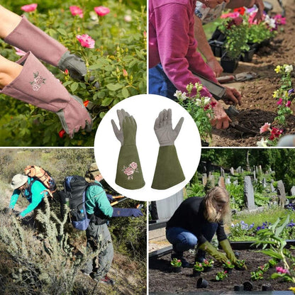 Rose Pruning Gloves with Forearm Protection, Thorn Resistant