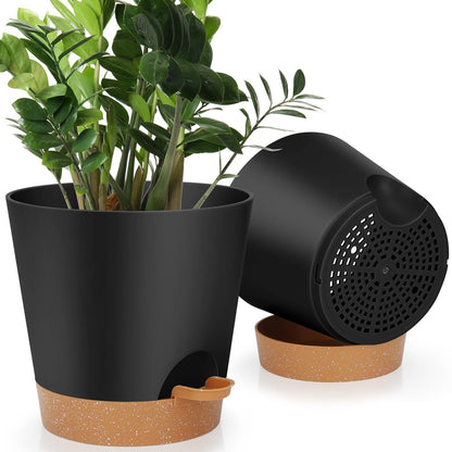 YNNICO 8,7, 6.5, 6, 5.5, 5 Inches Self Watering Planters for Indoor Plants