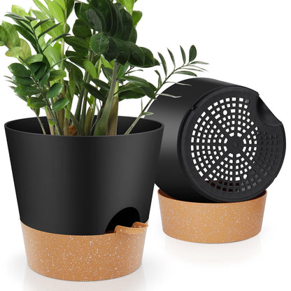 YNNICO 8,7, 6.5, 6, 5.5, 5 Inches Self Watering Planters for Indoor Plants