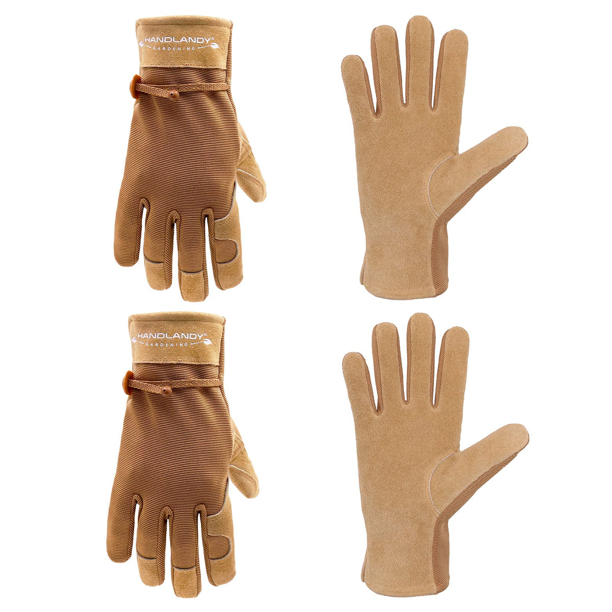 HLDD HANDLANDY Work Gloves for Women and Ladies, Leather Gardening Gloves Flexible Mechanic Working Gloves