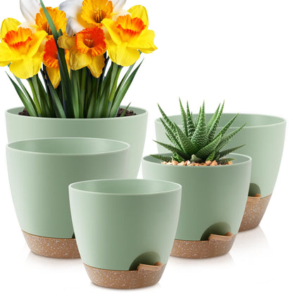 YNNICO 12 inch Large Self Watering Plant Pots for Indoor Outdoor Plants