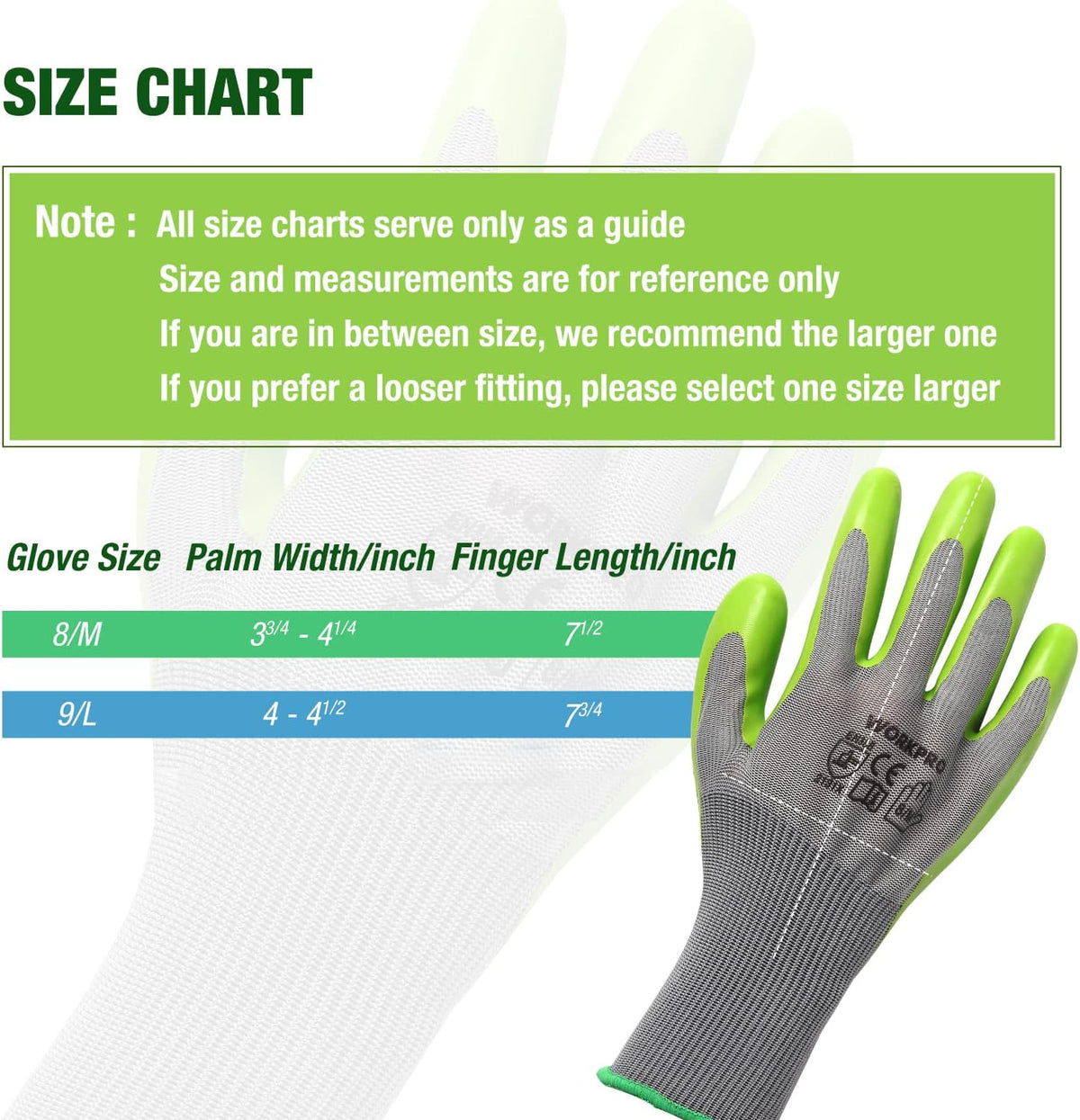 WORKPRO 6 Pairs Garden Gloves Men and Women with Eco Latex Palm Coated