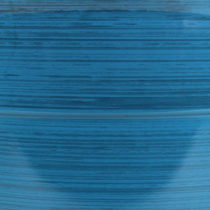 Garden Elements Indoor/Outdoor Glazed Brushed Happy Plastic Planter, Large, Dark Blue, 15"