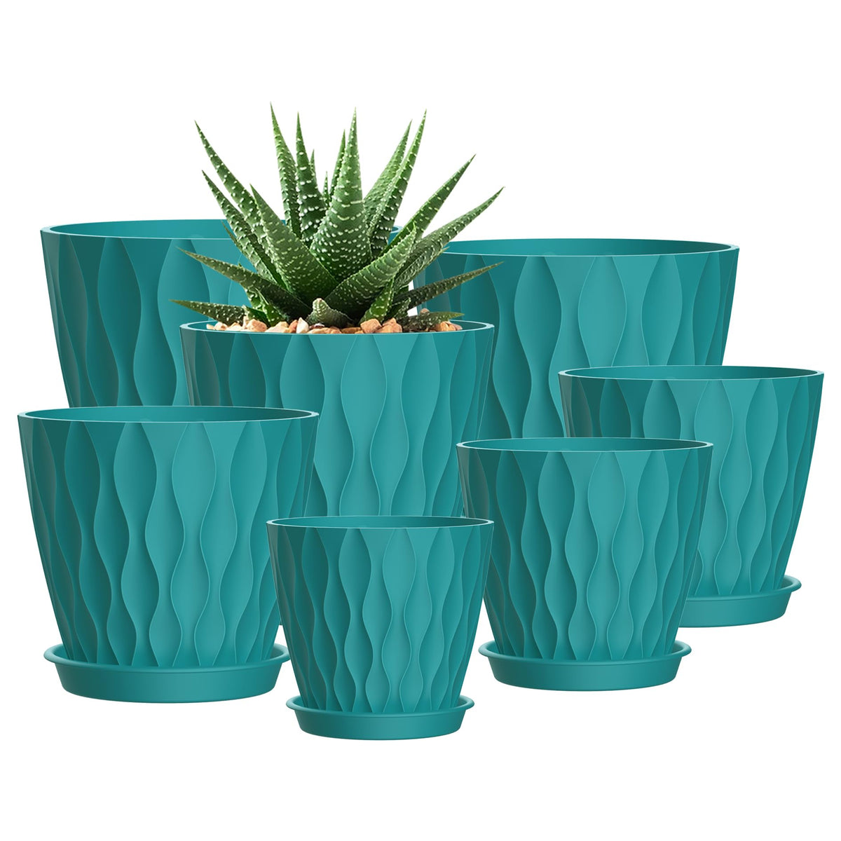 4 Inch Plant Pots, 6 Pack Indoor Flower Pots, Planters with Drainage Holes and Trays for Orchids, Violets, Succulents, Herbs, and Other Plants,Corolful