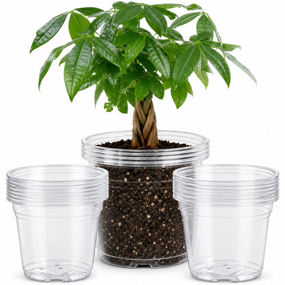 50 Pcs 2 Gallon Nursery Pots,Thickened Soft Plastic Plant Pots with Holes,Garden Flower Seedling Pot Container for Seedling,Cuttings,Transplanting (Black)