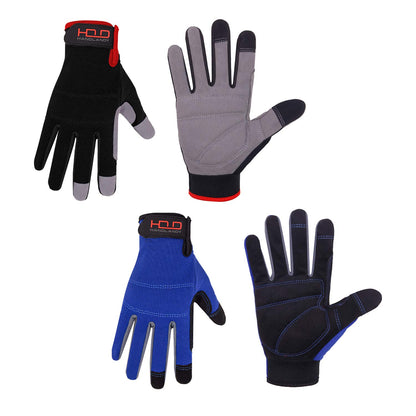HANDLANDY Work Gloves for Men & Women, Utility Mechanic Working Gloves Touch Screen, Flexible Gardening Gloves for Yard