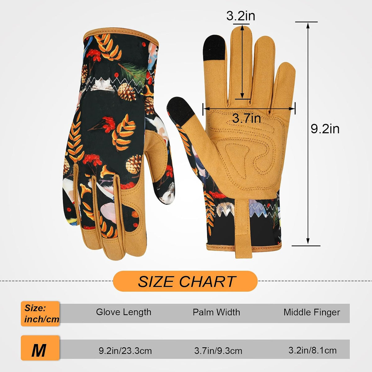 Leather Gardening Gloves for Women Garden Gloves Thorn Proof Touch Screen Design Heavy Duty Working Yard Gloves
