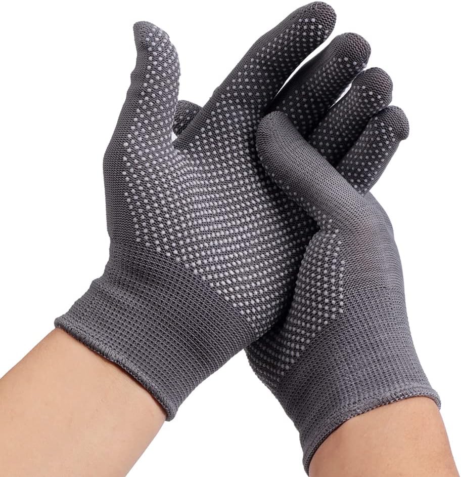 COOHORN 12Pairs Work Gloves Anti-slip Knitted Stretchy Cloth Glove Thin Moist Glove Liners