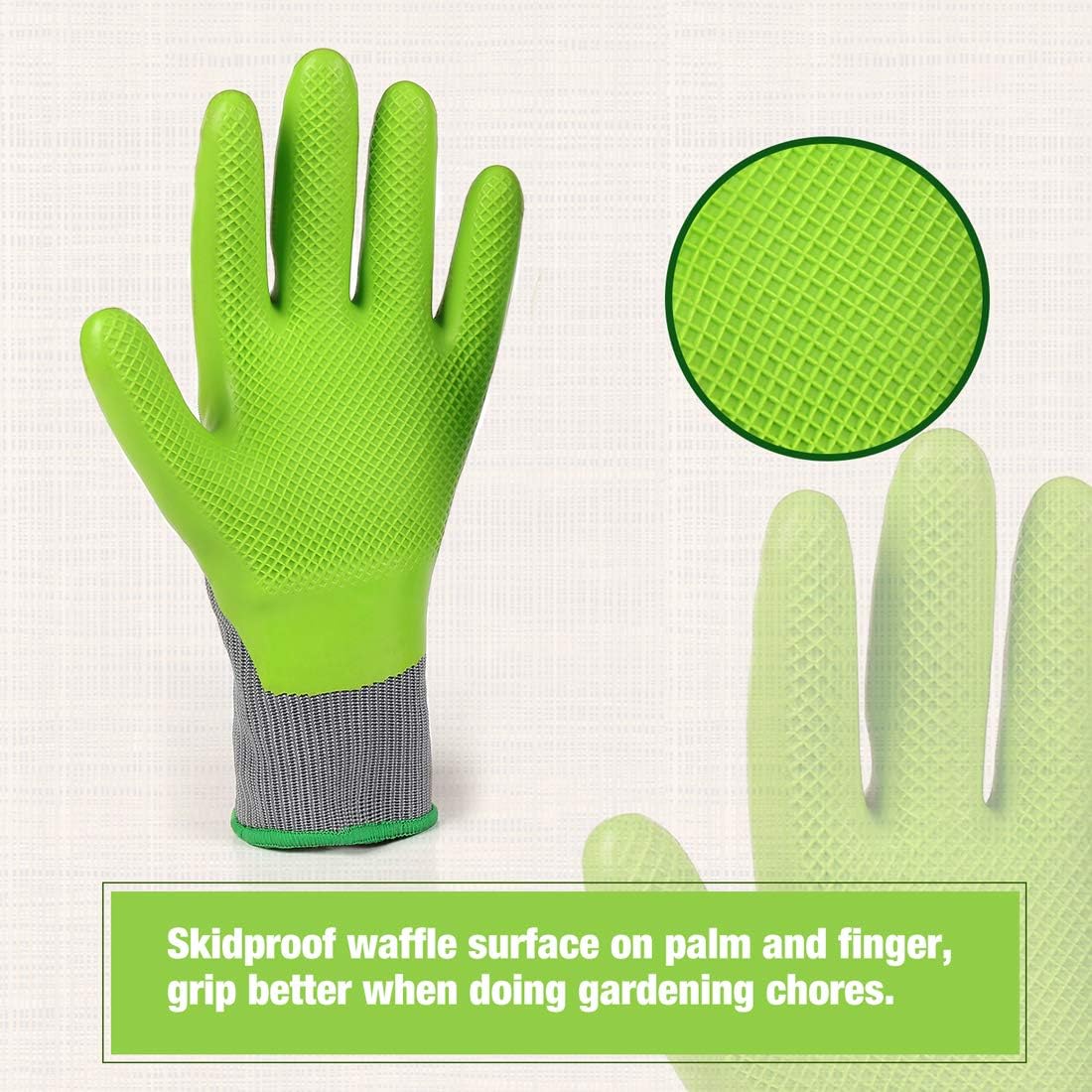 WORKPRO 6 Pairs Garden Gloves Men and Women with Eco Latex Palm Coated