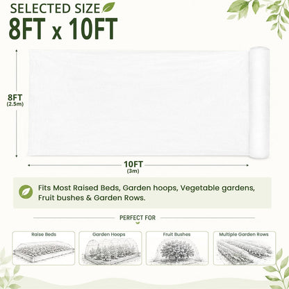 8Ft x 10FT Garden Netting, Fine Mesh Insect Netting for Plant Protection