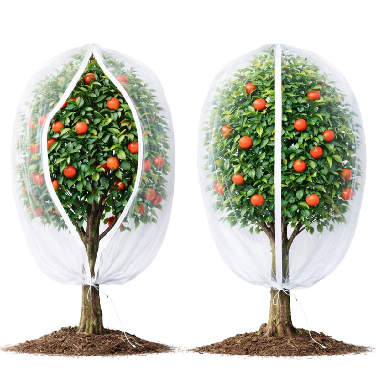 15ft x 15ft Fruit Tree Netting Cover with Zipper & Drawstring, Insect Bird Barrier Netting for Garden Protection, Ultra Fine Mesh Garden Netting, Extra Large