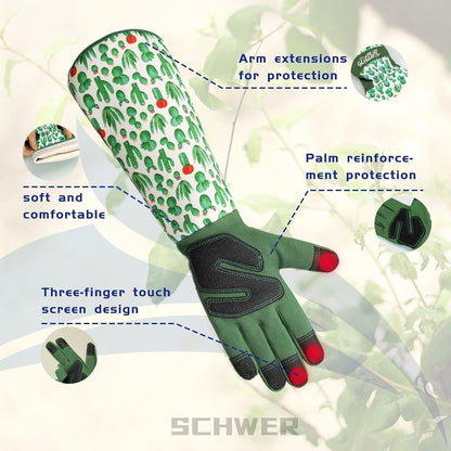 Schwer Gardening Gloves for Women, Reinforced Fingertips & Palm, L010, M