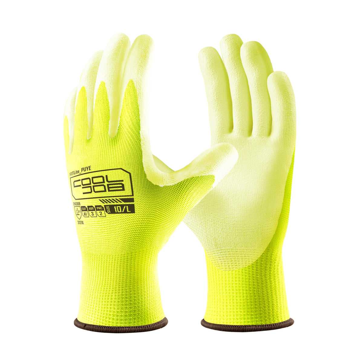COOLJOB 12/60 Pairs Safety Work Gloves Pack Bulk with Grip PU Coating