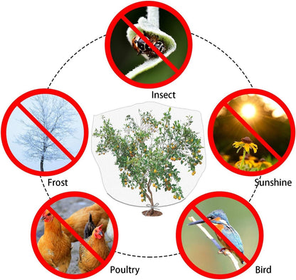 PURPLE STAR 1N 6 x 7 Feet Insect Bird Barrier Netting Mesh with Drawstring, Garden Bug Netting Plant Cover for Protect Plant Fruits Flower from Insect Bird Eating