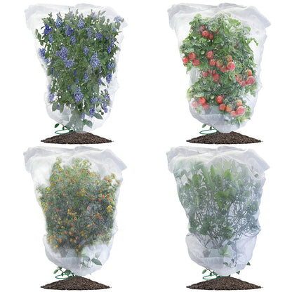 Evoio Bird Netting for Garden Blueberry Bushes Fruit Tree Netting Cover Plant Protection Mesh Bags with Drawstring, 4 Pack 2.3 x 3.5 ft Shrubs Bush Tomato Strawberry Berry Barrier Protectors Net