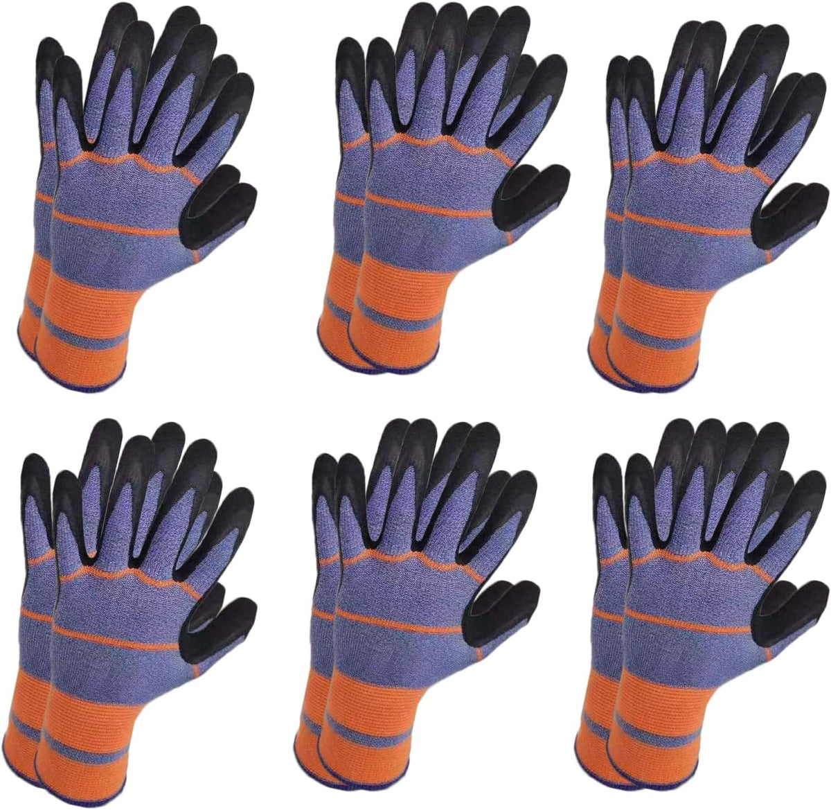 6 Pairs Gardening Work Gloves for Women & Men