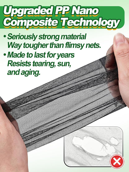 10x33ft Strong PP Nanocomposite Mosquito Net Garden Netting, Black