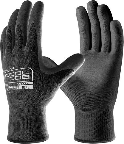 COOLJOB 12/60 Pairs Safety Work Gloves Pack Bulk with Grip PU Coating