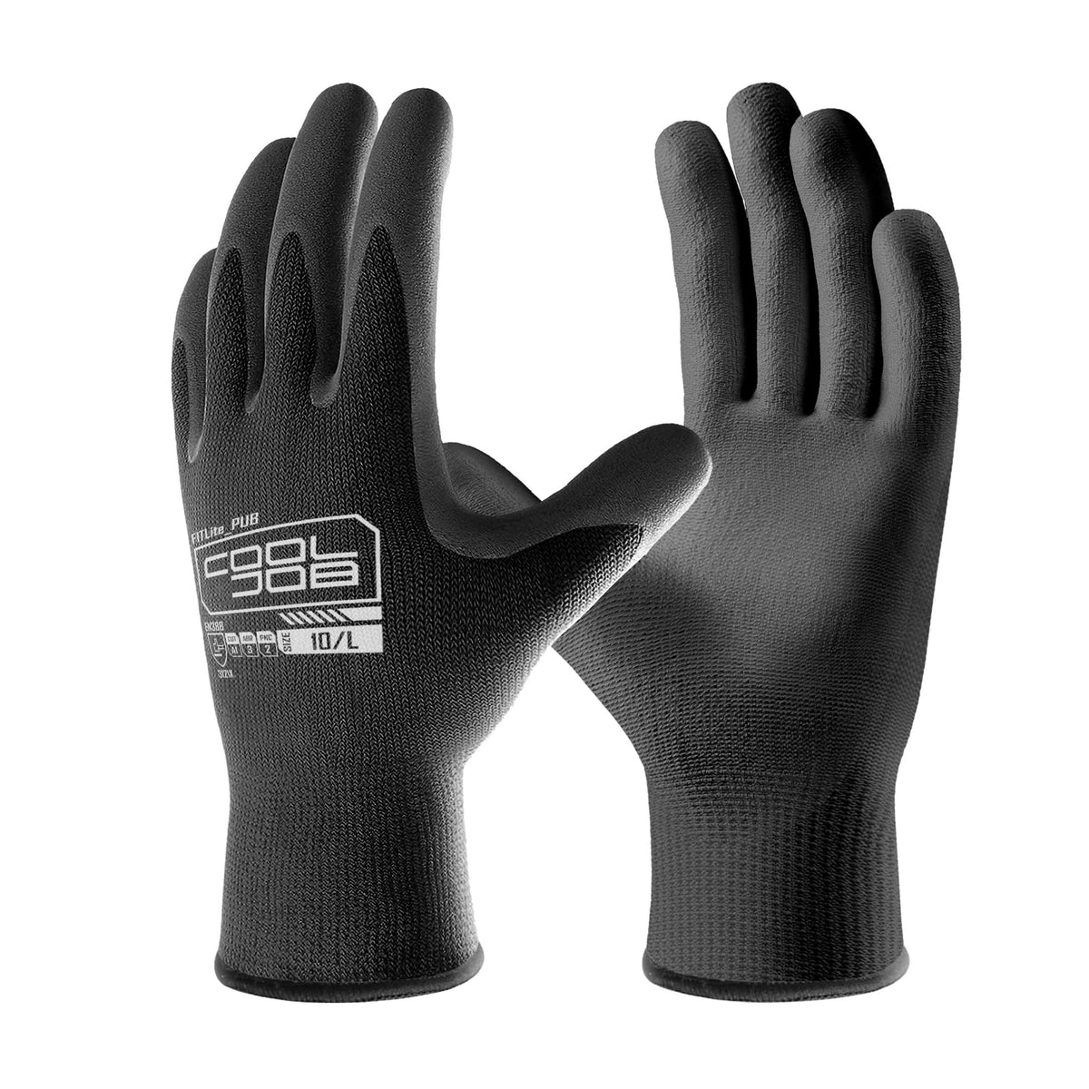 COOLJOB 12/60 Pairs Safety Work Gloves Pack Bulk with Grip PU Coating