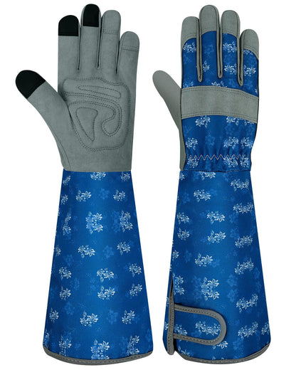 Long Gardening Gloves for Women Thorn Proof Leather Garden Gloves Breathable Working Gloves for Women Yard Outdoor