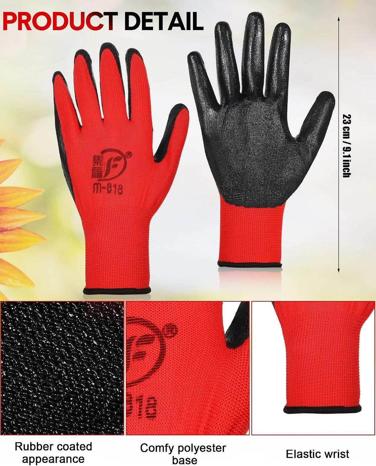 Honeydak 36 Pairs Garden Gloves Bulk for Men Women