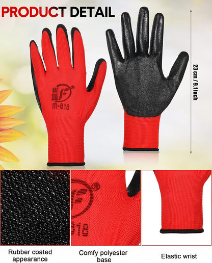 Honeydak 36 Pairs Garden Gloves Bulk for Men Women