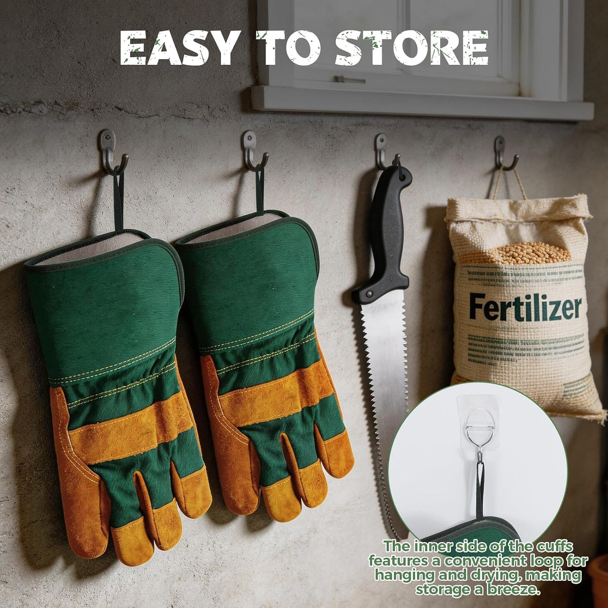 Gardening Gloves, Rose Pruning Gloves for Men & Women, Breathable Cowhide Leather Gauntlet, Best Garden Gifts & Tools for Gardener
