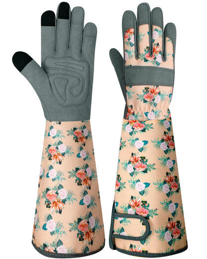 Long Gardening Gloves for Women Thorn Proof Leather Garden Gloves Breathable Working Gloves for Women Yard Outdoor
