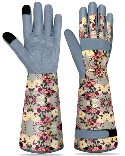 Long Gardening Gloves for Women Thorn Proof Leather Garden Gloves Breathable Working Gloves for Women Yard Outdoor