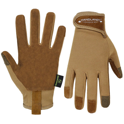 HANDLANDY Gardening Gloves for Women, Leather Garden Glove, Gardener Gift