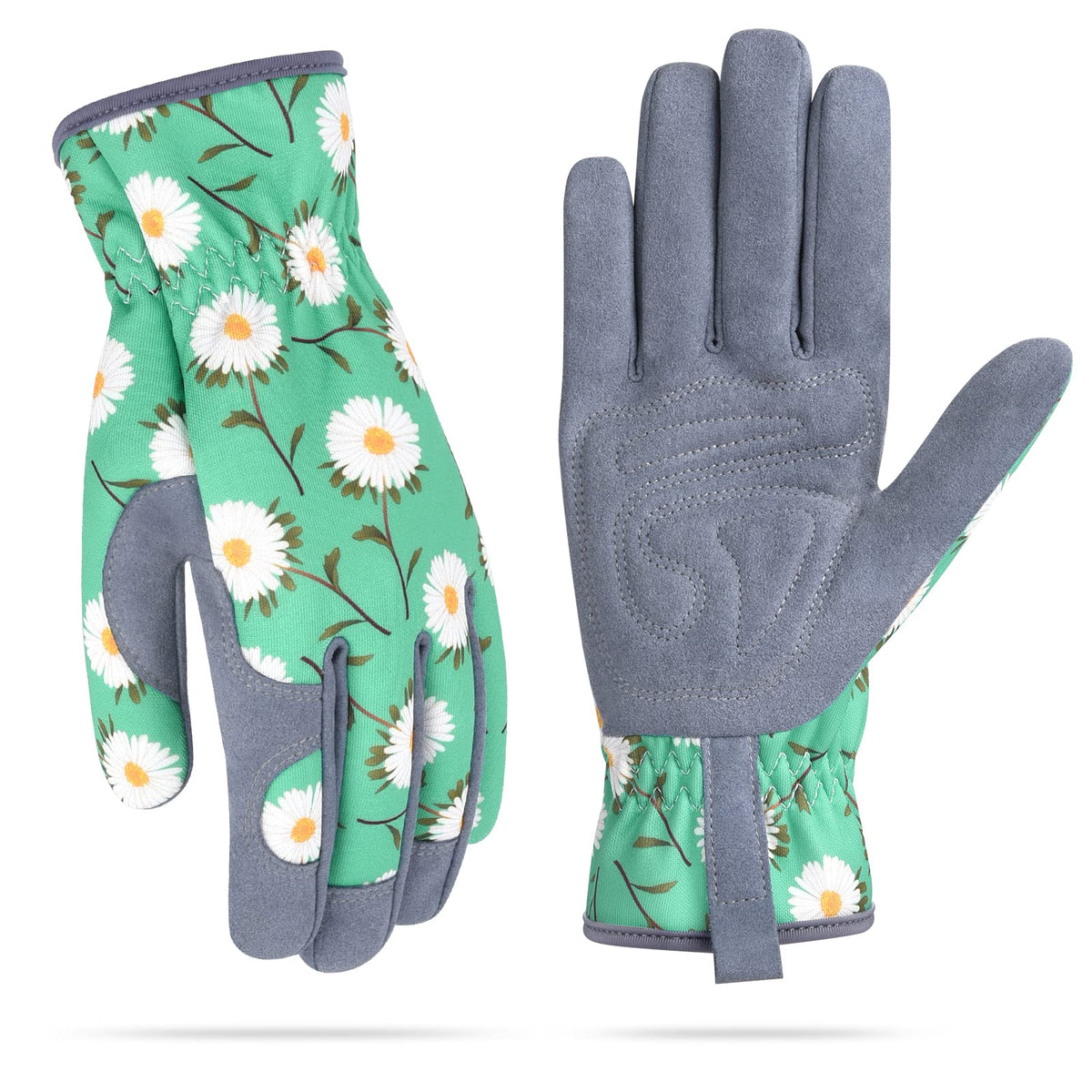 Womens Gardening Weeding Working Gloves, Leather Garden Glove for Women Thorn Proof No Stab for Digging, Planting,Pruning