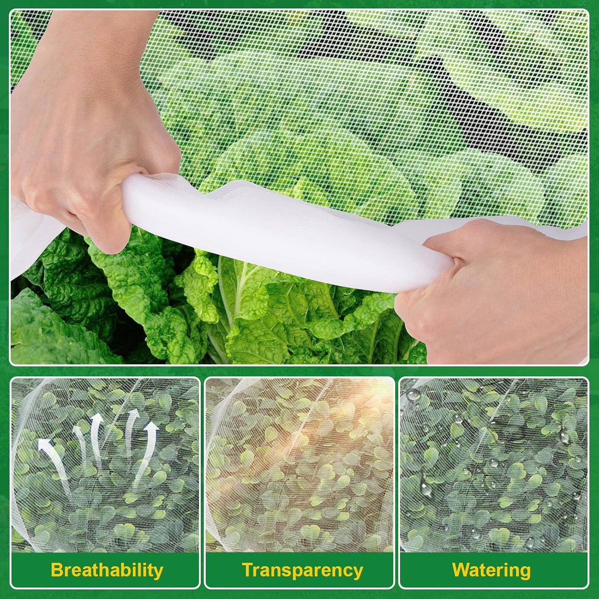 NONMON Garden Netting, 2 Pack 10x33FT Ultra Fine Mesh Insect Netting
