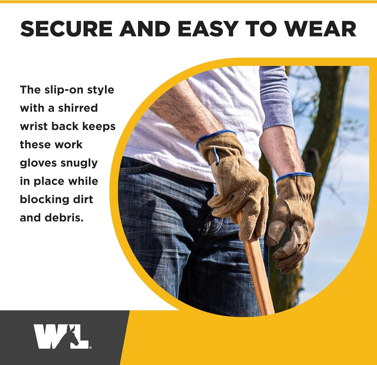 Wells Lamont Men's HydraHyde Leather Work Gloves, Water-Resistant, Large