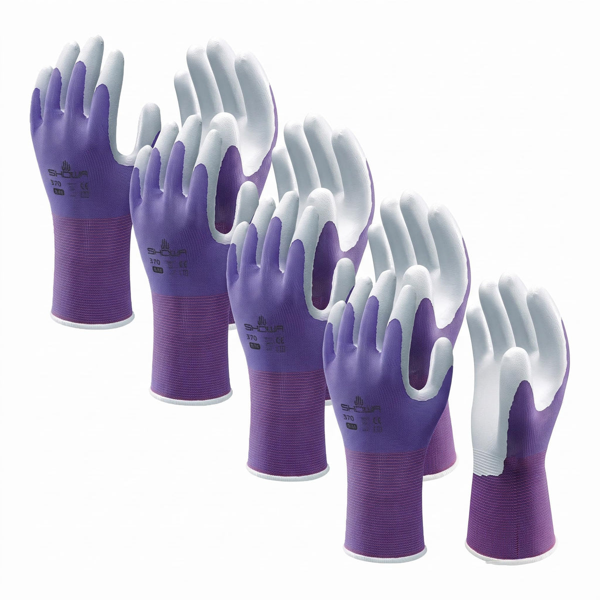 SHOWA Atlas 370B Professional Nitrile Work Gloves,for Landscaping, Gardening & Assembly, General Purpose Gloves