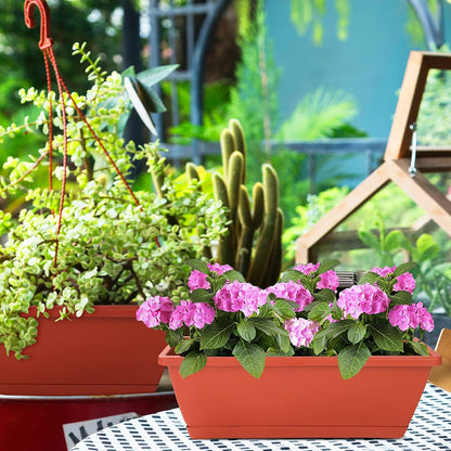 Window Box Planter,7 Pack Plastic Vegetable Flower Planters Boxes