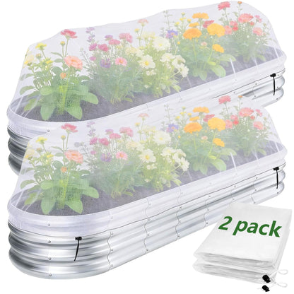2 Pack Garden Netting for Raised Beds, 37.4" x 19.6" x 19.6" Garden Bed Insect Bird Netting Cover, Raised Garden Bed Plant Cover Mesh Pest Barrier Screen for Protecting Vegetables Fruits Flowers