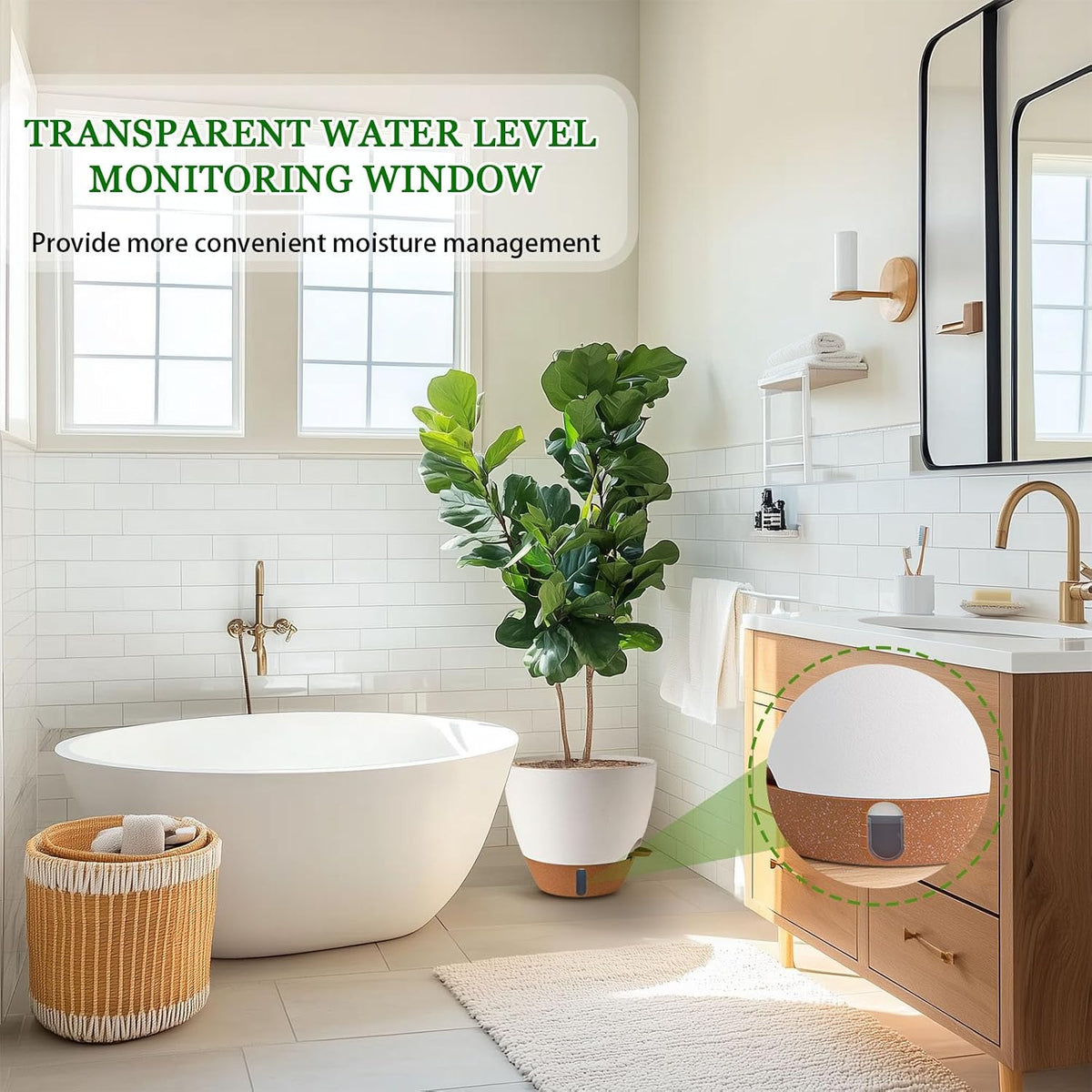 8/10/12 Inch Self Watering Pots for Indoor/Outdoor Plants