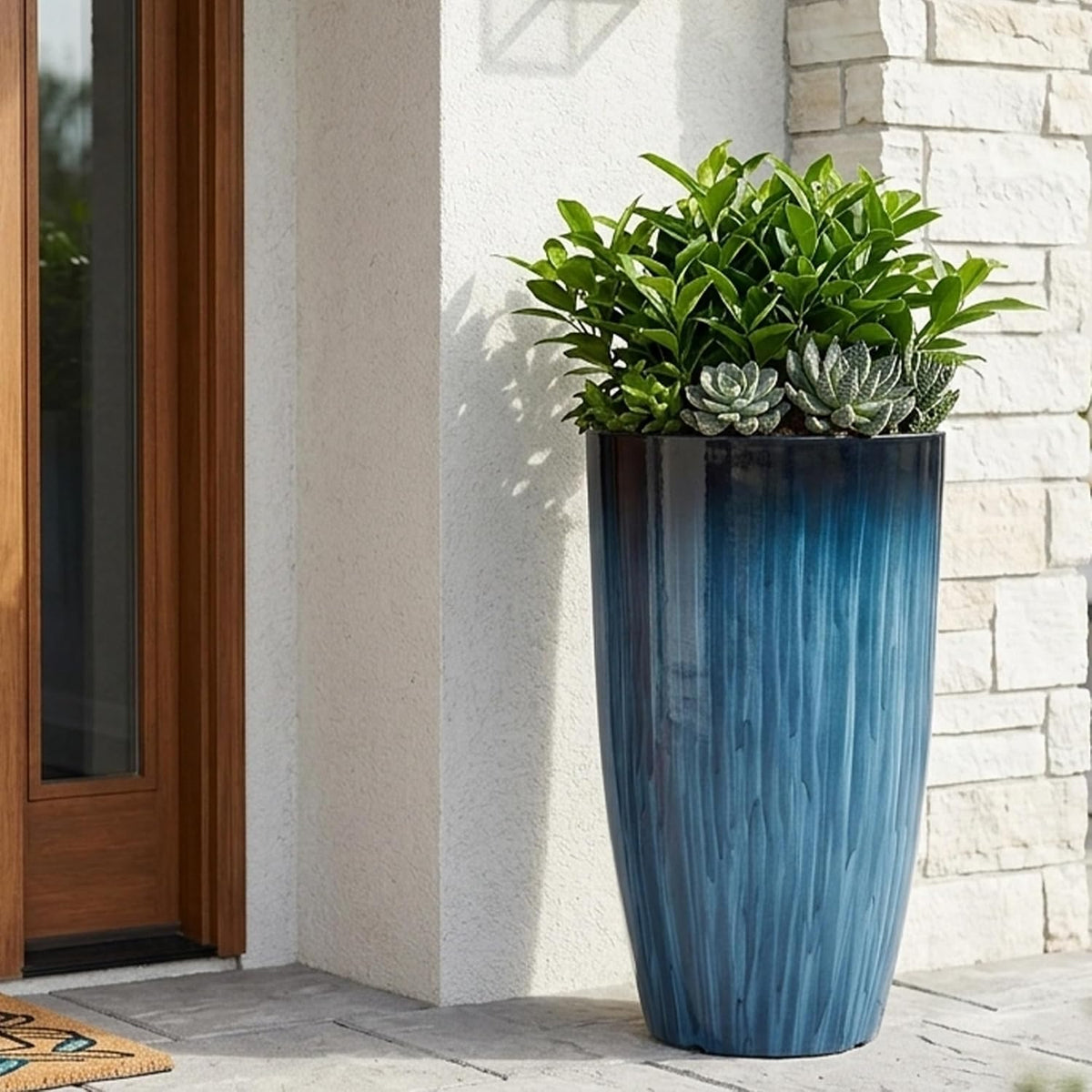 Worth 23.5" H. Tall Planters for Outdoor Plants, Large Plant Pots Set of 2