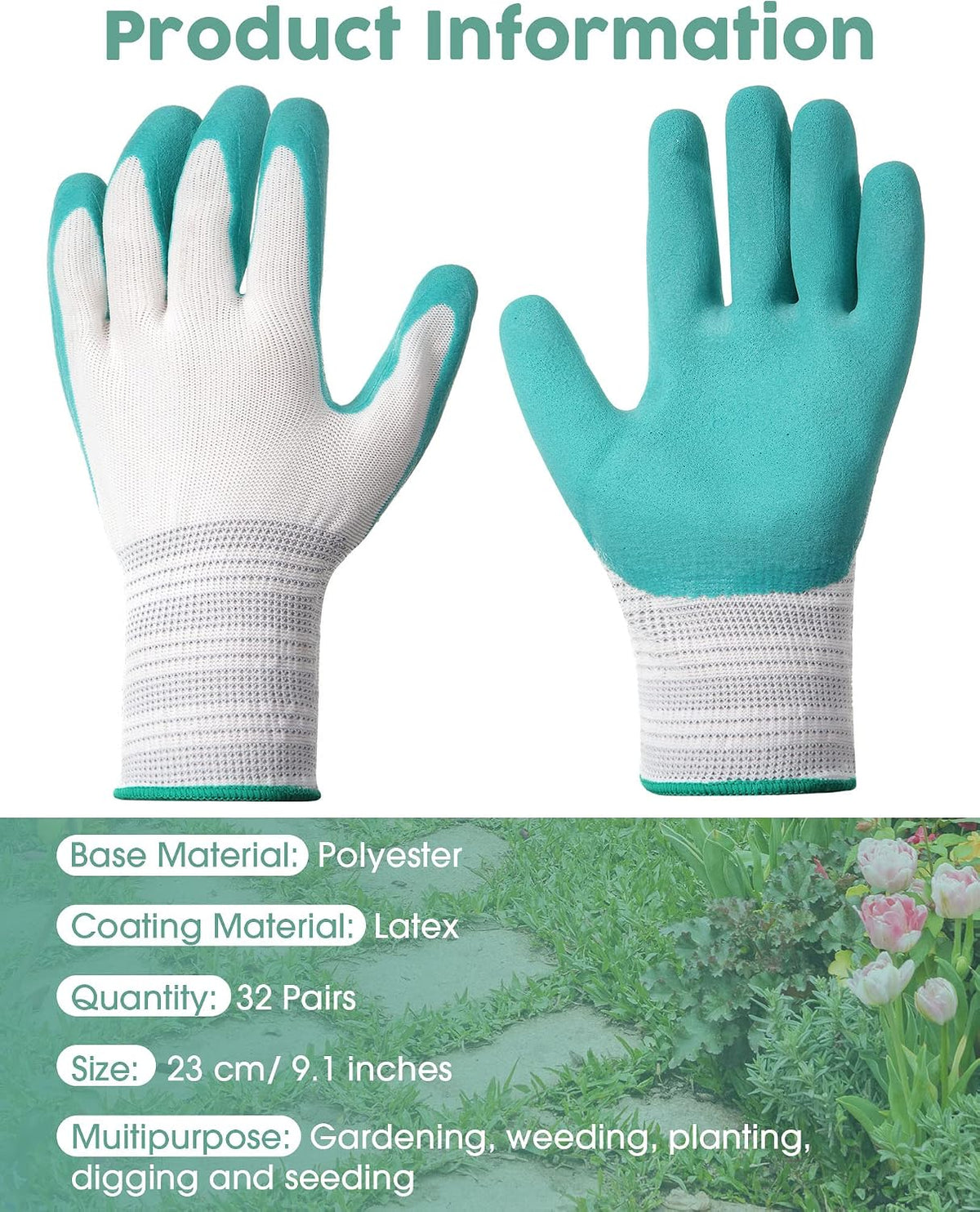 Potchen 32 Pairs Garden Gloves for Women Ladies' Gardening Gloves Bulk