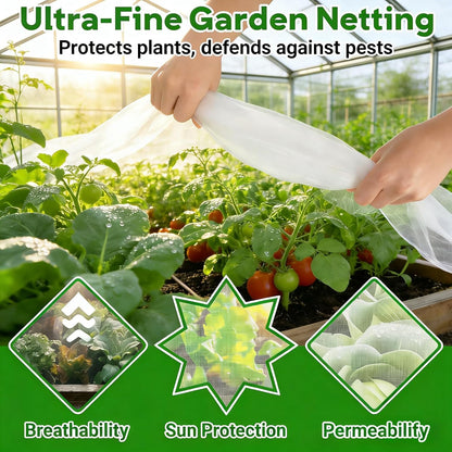 10FT x 33FT Garden Netting Ultra Fine Mesh Netting Plant Cover Insect Bird Netting for Garden Row Cover for Raised Beds/Greenhouse Vegetables Fruits Flowers Trees
