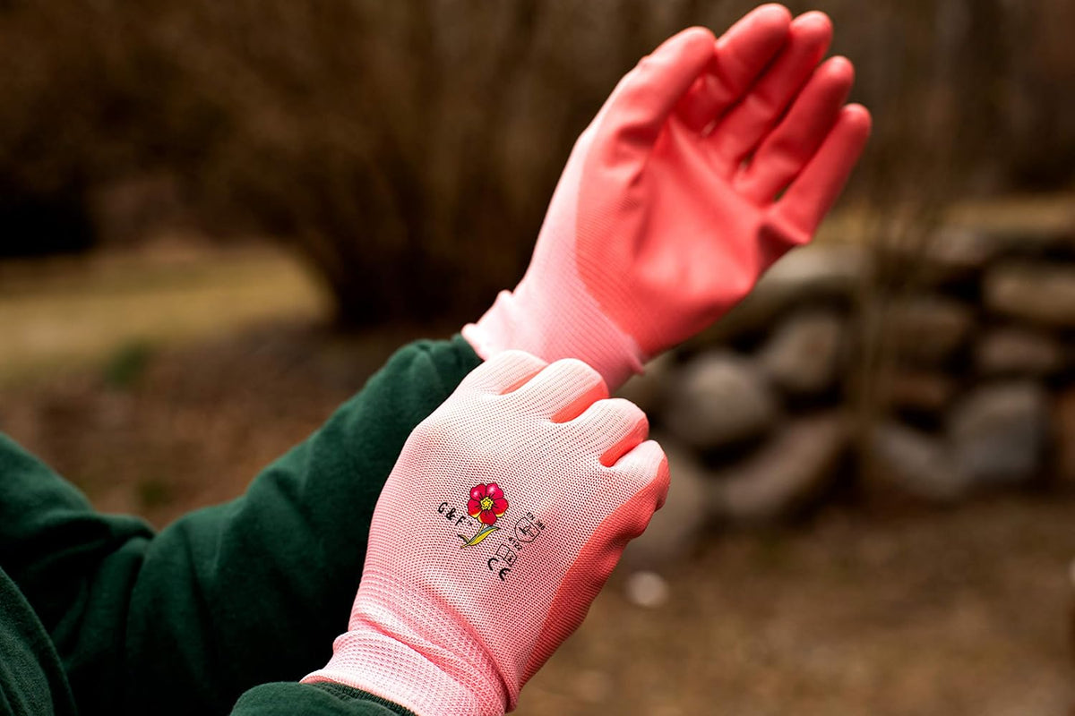 G & F Products Women's Gardening Gloves, Micro Foam Nitrile Coated Work Gloves for Gardening, Yard Work & Pruning
