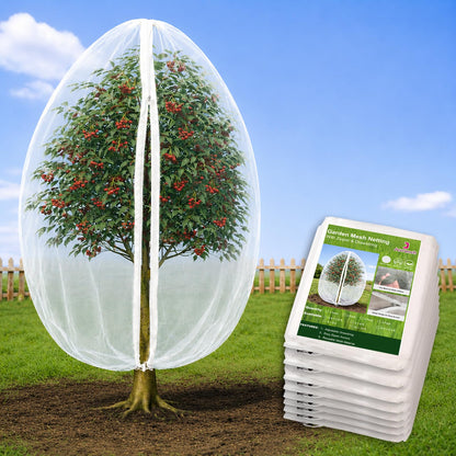 Jevrench 2-Pack 4 x 6 ft Garden Netting Bags with Zipper and Drawstring